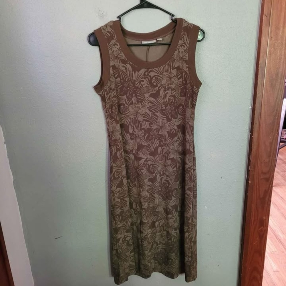 Croft & Barrow Sleeveless Green Floral Dress Women's Size Small